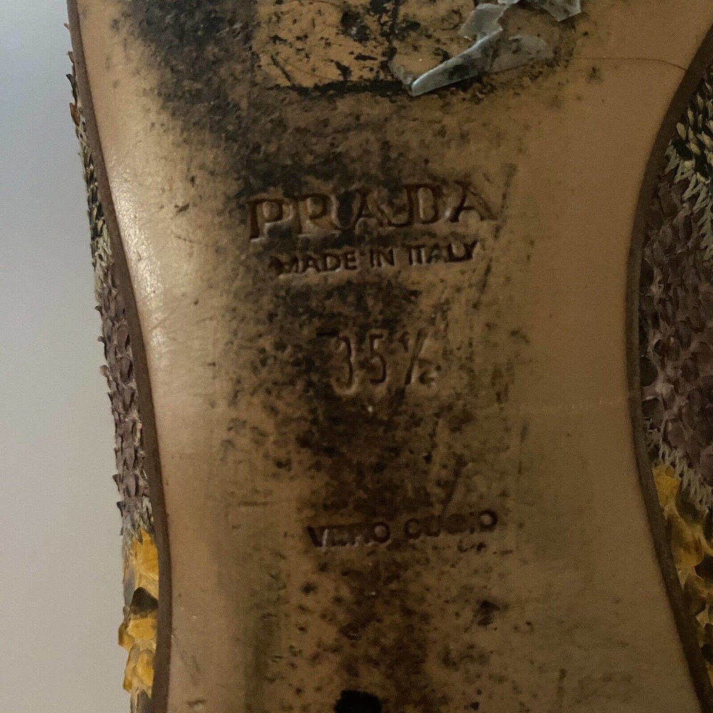 Prada Ballet Flat Leather Snake Python Patchwork … - image 12